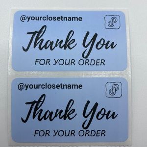 200 Blue Thermal Thank You custom personalized labels shipping stickers